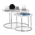 Bijzettafel set van 2 nesttafels - nieuw in doos, 45 tot 60 cm, Overige materialen, Minder dan 55 cm, Rond