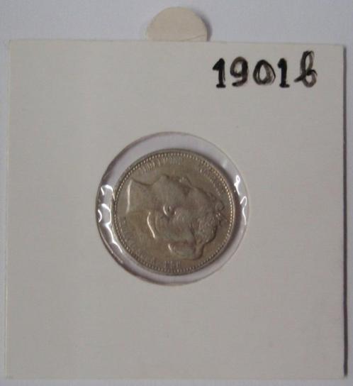 25 cent 1901 b Koningin Wilhelmina, Postzegels en Munten, Munten | Nederland, Losse munt, 25 cent, Koningin Wilhelmina, Zilver