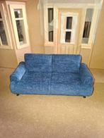 Blauw Poppenhuis Bankstel 1:12, Huis en Inrichting, Hout, Minder dan 75 cm, Tweepersoons, Ophalen of Verzenden