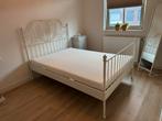 Ikea Leirvik bed 140x200 + nieuw&ongebruikt matras en topper, Ophalen, 140 cm, Zo goed als nieuw, Twijfelaar