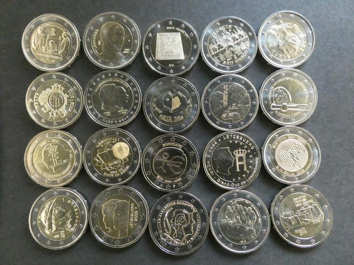 20 verschillende euromunten ook schaarse UNC, Postzegels en Munten, Munten | Europa | Euromunten, Losse munt, 2 euro, Overige landen