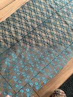 Petrol kleurige kanten stof - 150x60cm, Hobby en Vrije tijd, Stoffen en Lappen, Blauw, 120 cm of meer, Nieuw, Ophalen of Verzenden