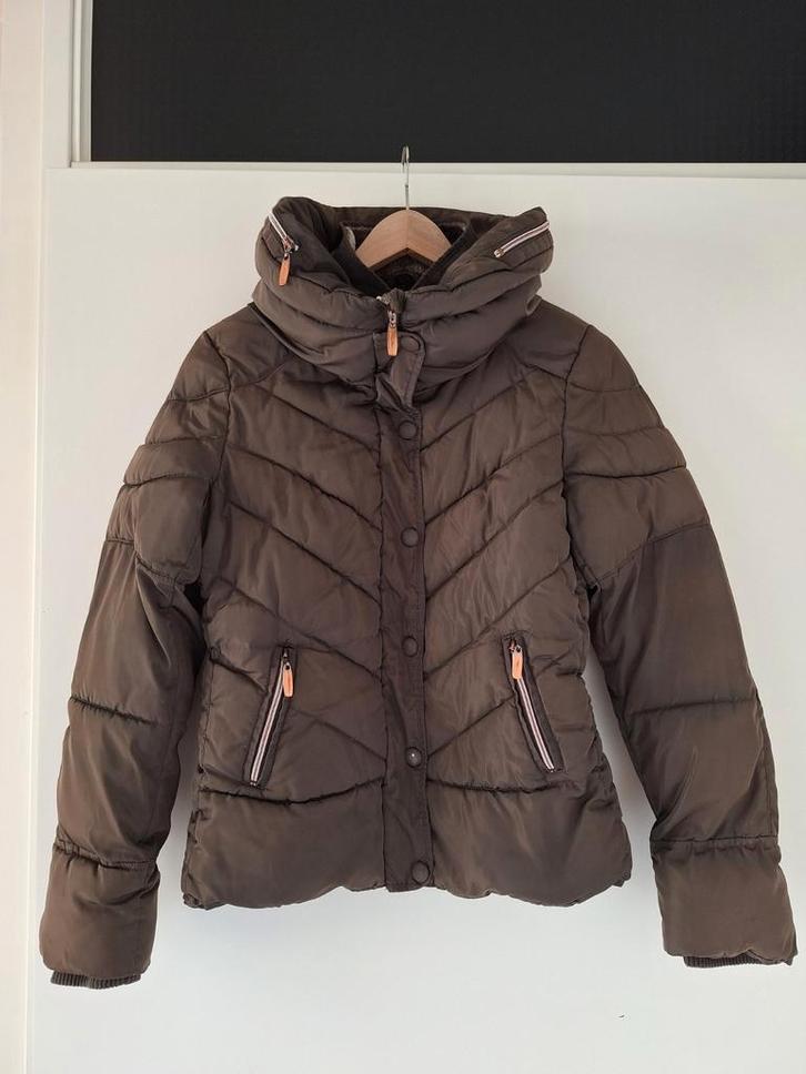 Geisha winterjas maat 40/L olijfgroen., Kleding | Dames, Jassen | Winter, Zo goed als nieuw, Maat 38/40 (M), Groen, Ophalen of Verzenden