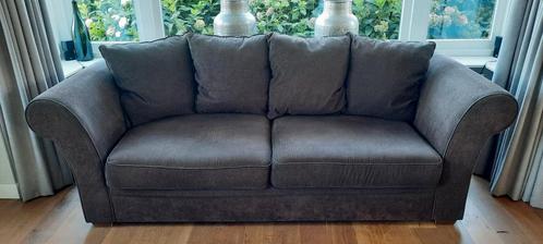 Bruin ribstof bankstel - 3 en 2 zits, Huis en Inrichting, Banken | Bankstellen, Gebruikt, Rechte bank, Vierpersoons of meer, 200 tot 250 cm