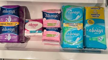 Maandverband always / tampons OB (uit België)