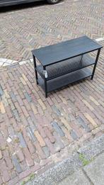 Black metal bench with shoe rack, Ophalen, Zo goed als nieuw