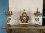 Antieke Mantelklok Set met Kandelaars, Antiek en Kunst, Ophalen of Verzenden