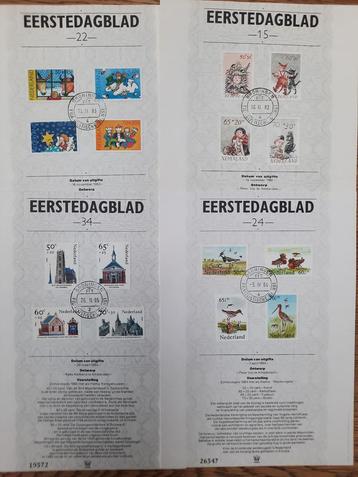 Postzegels: Eerstedag bladen - gemengde set 25 stuks beschikbaar voor biedingen
