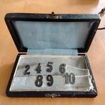Vintage zilveren (800) tafelnummers in originele doosje, Antiek en Kunst, Ophalen of Verzenden