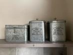 3 mooie metalen blikken - old sheffield village, Huis en Inrichting, Keuken | Potten en Pannen, Ophalen of Verzenden, Zo goed als nieuw