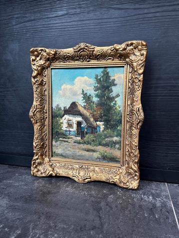 Boerenerf - Nederlandse School, 40x30cm, vergulde lijst beschikbaar voor biedingen