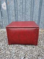 Poef, opbergpoef kunstleer, Skai en hout, Minder dan 50 cm, Gebruikt, Minder dan 50 cm, Rechthoekig