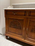 Antieke Eiken Commode met Marmeren Blad, Antiek en Kunst, Ophalen of Verzenden