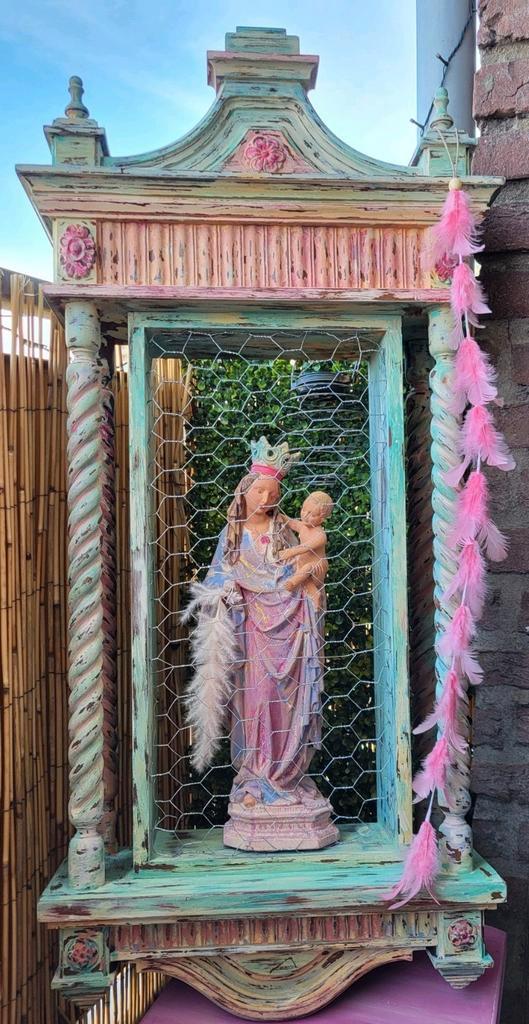 Shabby/Boho/Altaarkastje/Gedenkkastje/Kastje, Antiek en Kunst, Curiosa en Brocante, Ophalen of Verzenden