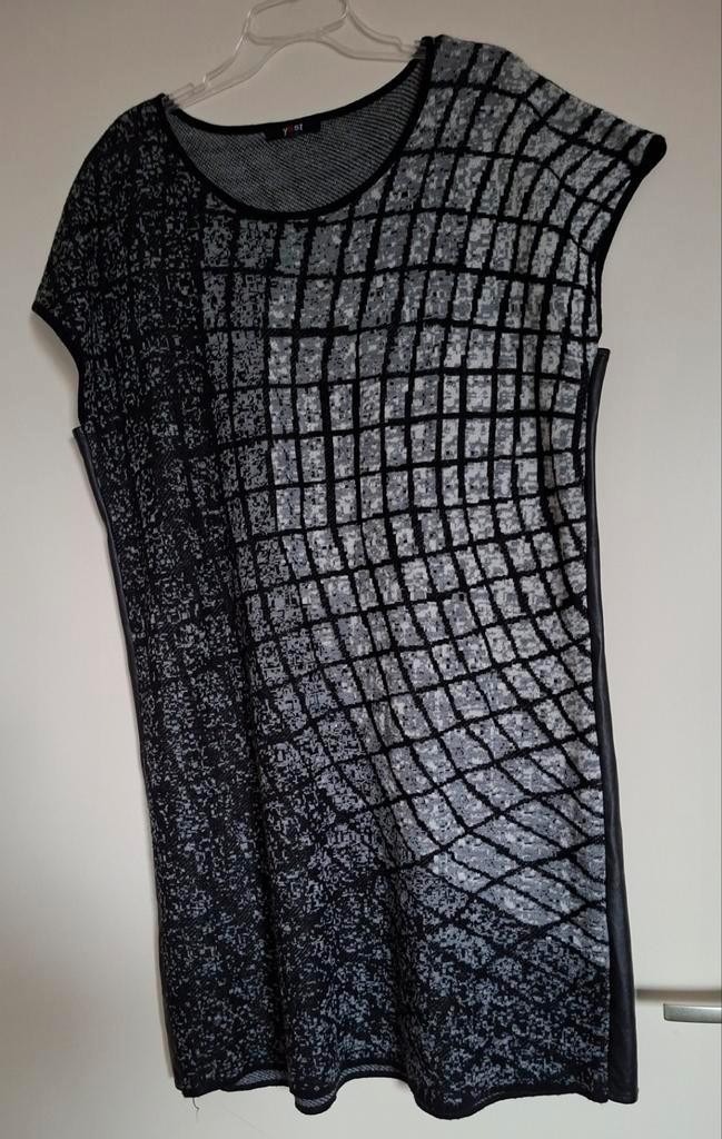 Yest Jurk/Tuniek Grijs/Zwart, Kleding | Dames, Jurken, Gedragen, Maat 42/44 (L), Grijs, Knielengte, Ophalen of Verzenden