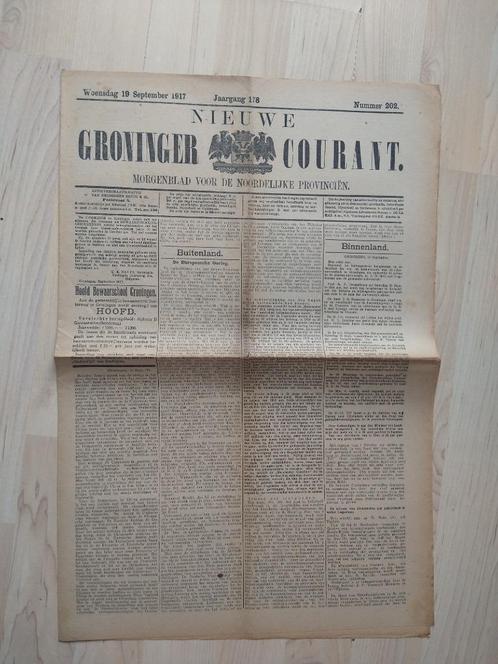 Nieuwe Groninger Courant. Woensdag 19 september 1917, Boeken, Tijdschriften en Kranten, Zo goed als nieuw, Ophalen of Verzenden