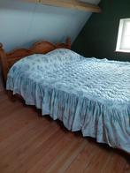 Vintage 60s granny retro floral quilt sprei 2 persoons, Verzenden, Wit, Overige typen, Tweepersoons