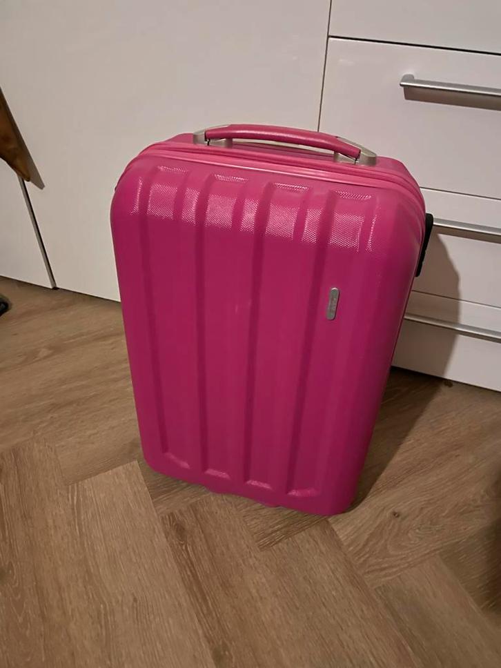 Roze Koffer - Zo Goed Als Nieuw!, Sieraden, Tassen en Uiterlijk, Koffers, Zo goed als nieuw, Hard kunststof, Minder dan 50 cm