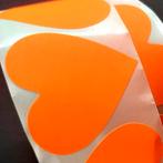 Sluitstickers hart neon oranje heart stickers fluoriserend, Verzenden, Nieuw, Meerdere stickers