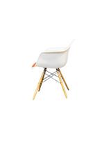 Vitra Eames DAW – Kuipstoel – Wit/Rood – Gebruikt, Hout, Wit, Ophalen of Verzenden, Zo goed als nieuw