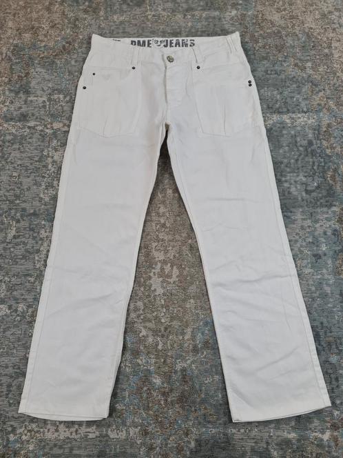 PME Pants W34 L32 Straight Linnen Bronno3432 Wit, Kleding | Heren, Spijkerbroeken en Jeans, Zo goed als nieuw, W33 - W34 (confectie 48/50)