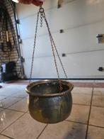 Antieke Koperen Hangpot met Ketting, Ophalen of Verzenden, Koper