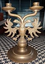 Vintage duitse bronzen kandelaar met adelaars, Antiek en Kunst, Verzenden, Koper of Brons