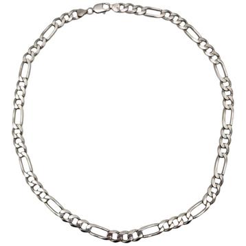 Zilveren Figaro ketting | 52cm | 45gram | Nette staat | Met beschikbaar voor biedingen