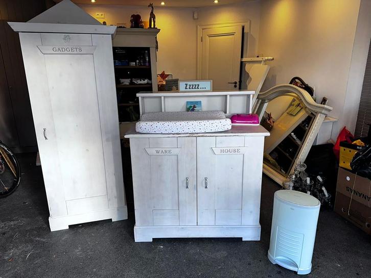 Landelijke Babykamer Whitewash - Merk Holland, Kinderen en Baby's, Kinderkamer | Commodes en Kasten, Zo goed als nieuw, Commode