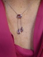Antiek Belle Epoque Zilveren Collier met Amethist, Sieraden, Tassen en Uiterlijk, Antieke sieraden, Verzenden, Zilver, Ketting