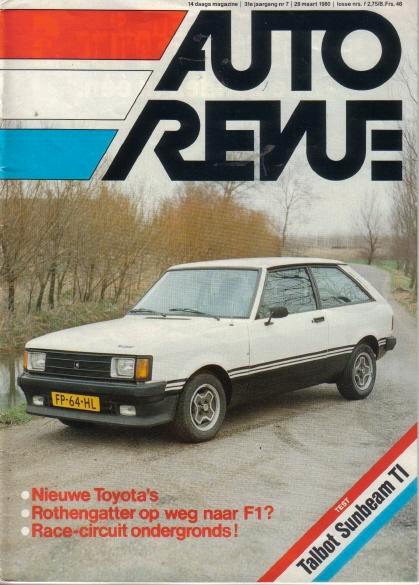 Autorevue 7 1980 : Talbot Sunbeam TI - Alfa Romeo Alfasud, Boeken, Auto's | Folders en Tijdschriften, Gelezen, Algemeen, Ophalen of Verzenden
