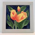 Ingelijste wandtegel - Tulpen met relief, Ophalen of Verzenden