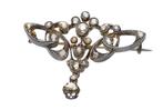 Art Nouveau diamant broche bijzonder mooie design circa 1900, Ophalen, Broche, Met edelsteen