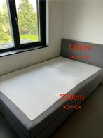 Tweepersoonsbed 140x200 - Grijs, Huis en Inrichting, Ophalen, Tweepersoons, 140 cm, Zo goed als nieuw