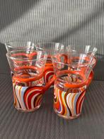 5 Retro Theeglazen Inspiration Jaren 70, Glas of Glazen, Ophalen of Verzenden, Overige stijlen, Glas