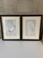 Paarden schilderijen, landelijk, paard, Antiek en Kunst, Kunst | Tekeningen en Foto's, Ophalen