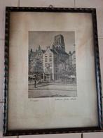 Rotterdam grote markt ets van Jan Zwerver(1907-1973) antiek, Antiek en Kunst, Kunst | Etsen en Gravures, Ophalen of Verzenden