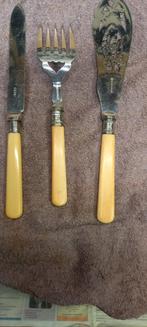 Verzilverd antiek vis bestek, Antiek en Kunst, Antiek | Bestek, Ophalen of Verzenden