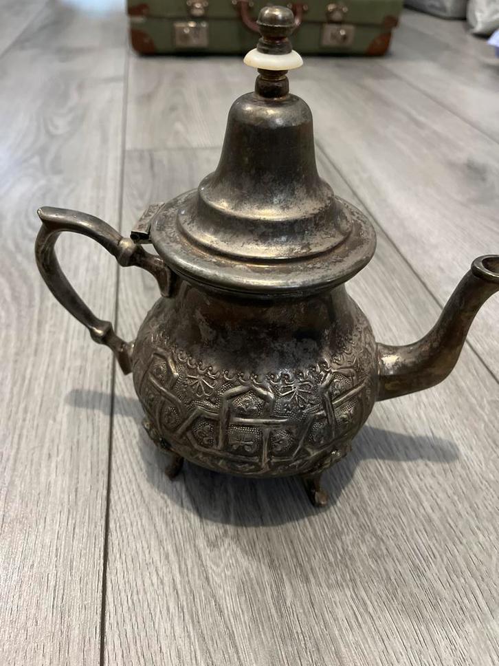 Antieke Theepot Tin/Brons, Antiek en Kunst, Antiek | Koper en Brons, Brons, Ophalen of Verzenden