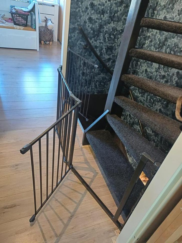 Traphekje met 2 deuren, Kinderen en Baby's, Traphekjes, Gebruikt, Klemhekje, Metaal of IJzer, minder dan 100 cm, Ophalen of Verzenden