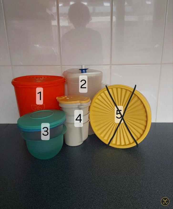 Tupperware allerlei, Huis en Inrichting, Keuken | Tupperware, Overige typen, Blauw, Geel, Groen, Oranje, Ophalen of Verzenden