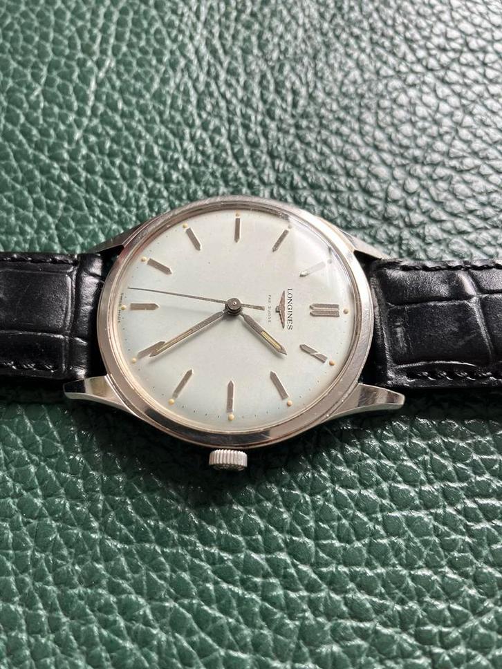 Longines Calatrava 1957 - Handopwind - Stalen Kast, Sieraden, Tassen en Uiterlijk, Horloges | Antiek, Polshorloge, Longines, Staal