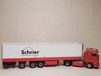 WSI Scania trekker met 3 asser koeloplegger Schrier B-keus, Hobby en Vrije tijd, Modelauto's | 1:50, Ophalen of Verzenden, Gebruikt