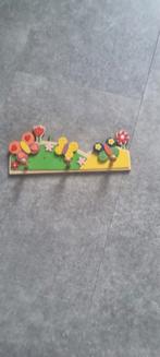 Houten kinderkapstok met vlinders, Wandkapstok, Ophalen of Verzenden, Zo goed als nieuw, Minder dan 100 cm