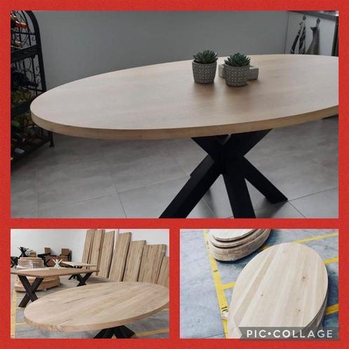 EIKEN ovaal | rond TAFELS, Huis en Inrichting, Tafels | Kaptafels, Nieuw, Minder dan 100 cm, Hout, Ophalen of Verzenden