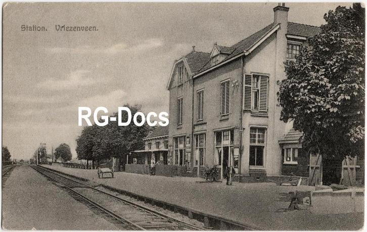 Ansichtkaart - Briefkaart Trein Station Vriezenveen 1925, Verzamelen, Ansichtkaarten | Nederland, Gelopen, Overijssel, 1920 tot 1940
