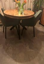 Ovale mango houten eethoek met 4 prachtige stoelen, Huis en Inrichting, Tafels | Eettafels, Ophalen, 50 tot 100 cm, Zo goed als nieuw