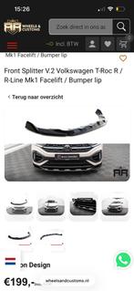 Front Splitter V.2 VW T-Roc R / R-Line Facelift Bumperlip, Nieuw, Ophalen of Verzenden, Bumper, Volkswagen