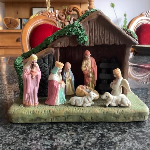 Kerststal, keramiek, terracotta, handbeschilderd, vintage, Diversen, Kerst, Ophalen