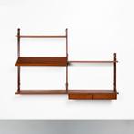 Vintage Deense wandkast in teak, Huis en Inrichting, Kasten | Wandmeubels, Ophalen, Gebruikt, 100 tot 150 cm, 150 tot 200 cm